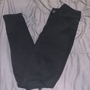 American Eagle distressed black jeggings. Size 00